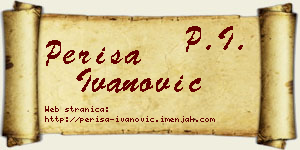 Periša Ivanović vizit kartica